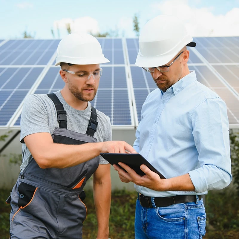Home rooftop with solar panels